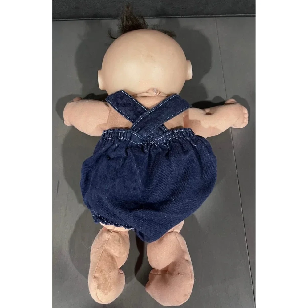 Vintage 1985 Cabbage Patch Kid Doll Boy Mattel Denim Overalls Brown Hair